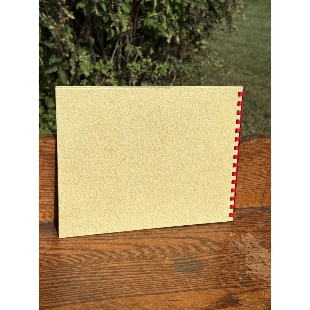 Vintage New Senior Scrapbook Red And Cream Spiral Bound Retro 50's Photos